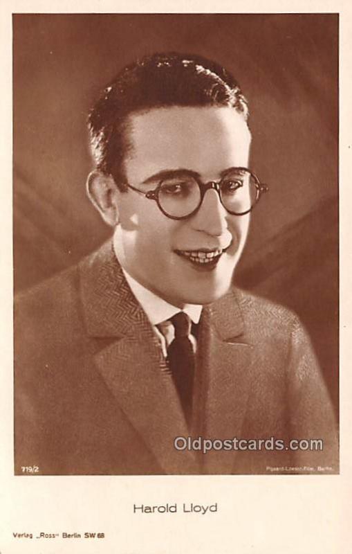 Harold Lloyd Movie Star Actor Actress Film Star Writing on back 