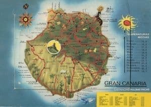 Gran Canaria Map Folding Novelty Spain Postcard