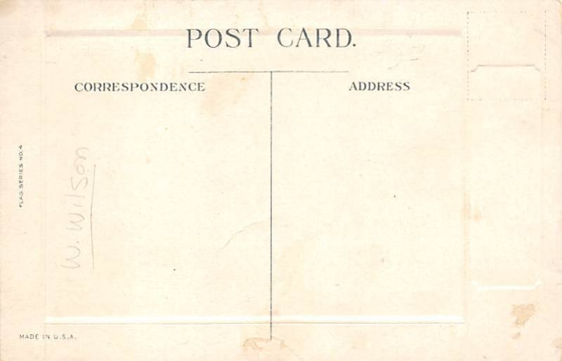 President Woodrow Wilson and American Flag View Postcard Backing 