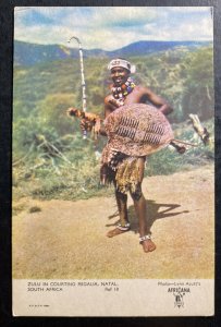 Mint PPC Color Photo Postcard South Africa Zulu In Courting Regalia Natal