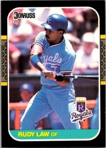 1986 Donruss Baseball Card Rudy Law Kansas City Royals sk12276