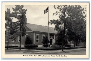 c1920's United States Post Office Southern Pines North Carolina NC Postcard 