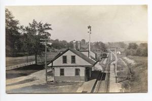 Boscawen NH Railroad Station Train Depot RPPC Real Photo Postcard