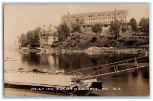 Maine ME Postcard Holly Inn Christmas Cove 1925 RPPC Photo Vintage Posted