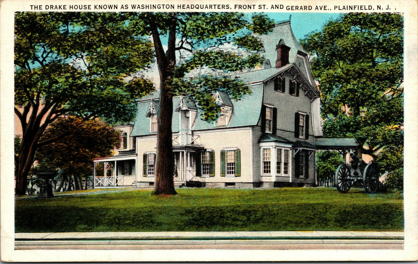 Vtg 1920s Drake House Washington Headquarters Plainfield New Jersey NJ