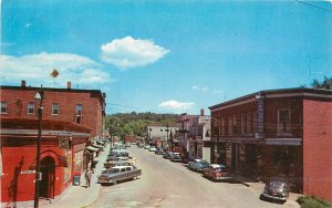 Postcard 1958 Maine Livermore Falls Vacationland autos Dexter ME24-1706