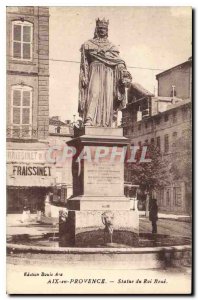 Old Postcard Aix en Provence Statue of King Rene