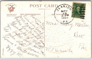 1908 Hearty Thanksgiving Greetings, Turkey, Embossed, Vintage Postcard