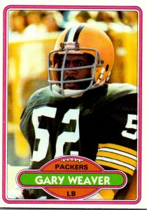 1980 Topps Football Card Gary Weaver LB Green Bay Packers sun0195