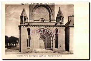 Old Postcard La Souterraine (Creuse) large church I port (XXII) of virgin XI