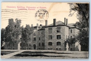 Lawrence Kansas KS Postcard Chemistry Building University School Building 1919
