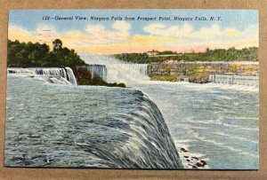 VINT 1958 USED LINEN POSTCARD - NIAGARA FALLS FROM PROSPECT POINT, N.Y.
