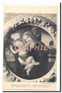 Institut de France Chaalis Abbey Old Postcard Botticelli The Virgin of anemones
