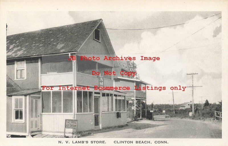 CT, Clinton Beach, Connecticut, NV Lamb's Store, Exterior View, Albertype