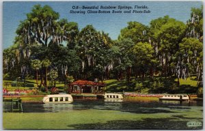 FL-Florida, Rainbow Springs, Showing Glass-Bottom Boats & Photo-Sub, Postcard