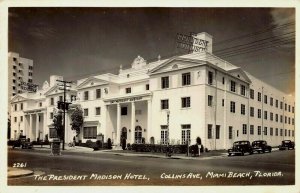 President Madison Hotel, Miami Beach, Florida, Early Real Photo Postcard