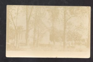 RPPC HERMAN NEBRASKA CHURCH BUILDING TO TEKAMAH NEB REAL PHOTO POSTCARD