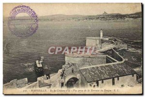 Old Postcard Lighthouse Marseille Ile du Chateau d & # 39If View from the ter...