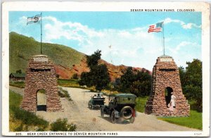 VINTAGE POSTCARD BEAR CREEK ENTRANCE TO DENVER MOUNTAIN PARKS c. 1925-1930