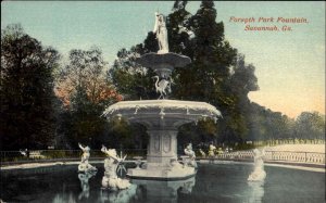 Savannah Georgia GA Forsyth Park Fountain c1910 Vintage Postcard