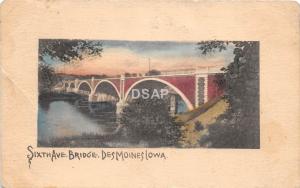 B57/ Des Moines Iowa Ia Postcard 1916 Sixth Avenue Bridge