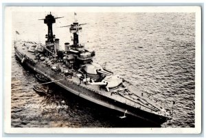 c1920's USS Colorado Warship Ship Guns View Sailors US Navy RPPC Photo Postcard