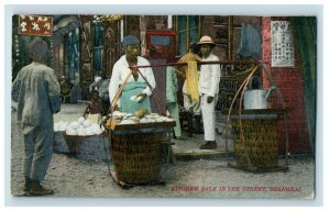 C. 1910  Shanghai China Street Vendor Kitchen Vintage Postcard P144 