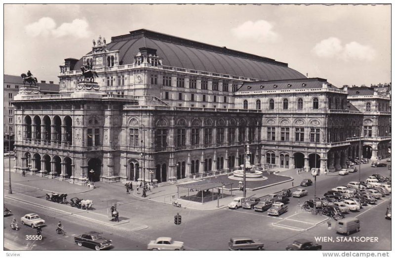 RP; Bird's Eye View of Staatsoper, Wein, Austria, 00-10s