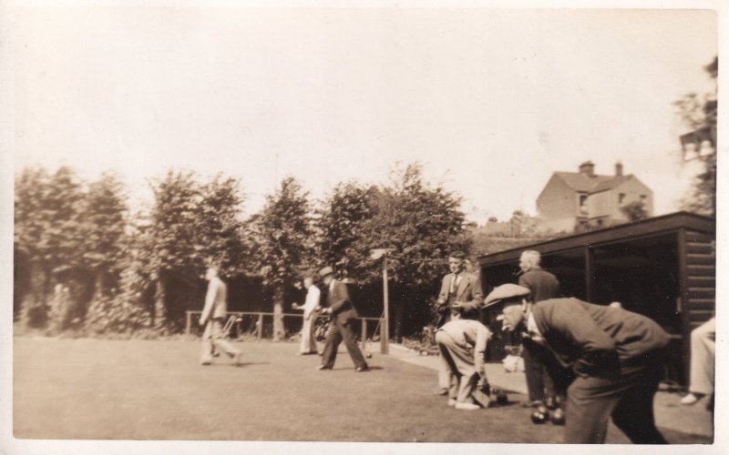 Bowling Match Antique Real Photo Postcard