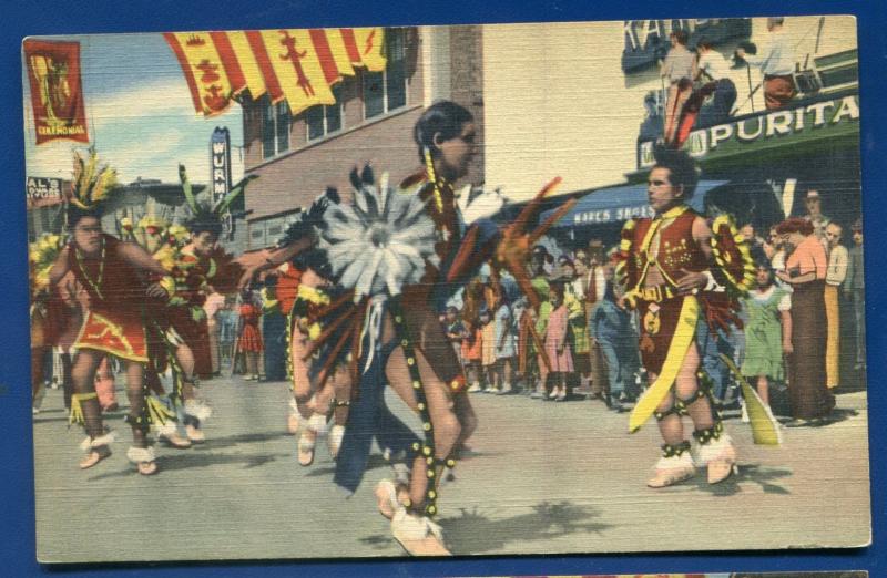 Gallup New Mexico nm Indian Dancers Parade route 66 Postcard #2