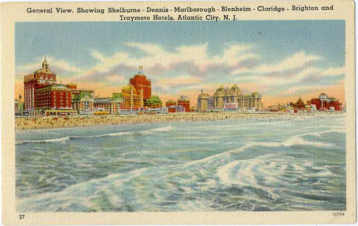 Linen General View showing Hotels at Atlantic City NJ