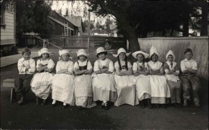 American Children Dressed in Dutch Costumes c1910 Real Photo Postcard CRISP