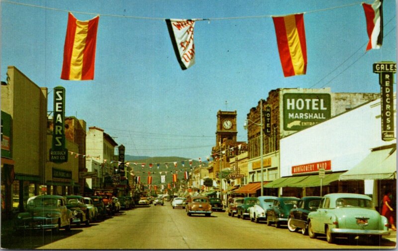 Postcard Street Scene Business District in San Luis Obispo, California