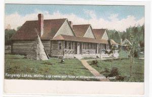 Log Cabins Tepee at Mooselookmeguntic House Rangeley Lakes Maine 1905c postcard