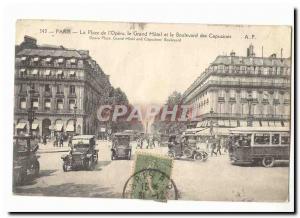 Paris (9th) Old Postcard Place of & # 39opera Grand Hotel e tle Boulevard des...