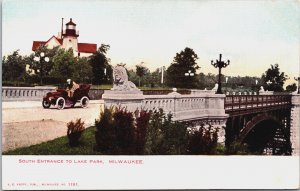 Milwaukee South Entrance To Lake Park Wisconsin Vintage Postcard C130