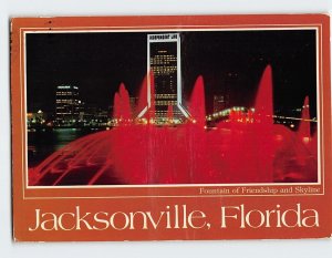 Postcard Fountain of Friendship and Skyline, Jacksonville, Florida