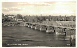 Sweden Umea Stadsbron Med Broparken Umeå Vintage RPPC 07.42