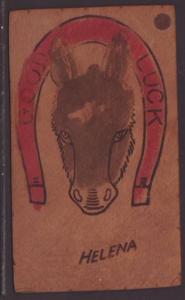 Good Luck,Horseshoe,Donkey,Leather Postcard 