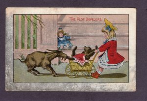 Antique humor postcard -The Plot Develops 1911