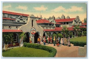 1961 Indian Building Alvarado Hotel Fred Harvey Albuquerque New Mexico Postcard