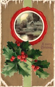 Vintage Postcard 1909 A Merry Christmas Holiday Spirit Special Holiday Greetings