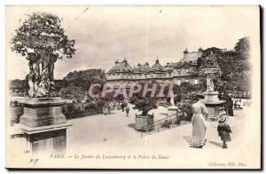 Paris Old Postcard Luxembourg Gardens and Palace of the Senate