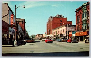 East Main Street View Looking West Galesburg Illinois IL UNP Chrome Postcard K2