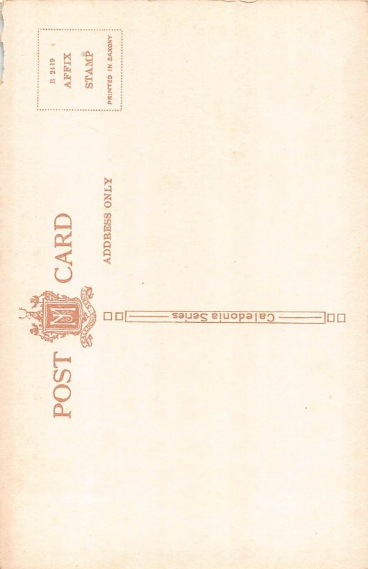 A022 Scotland The falls Rouken Glen Glasgow tartan Macpherson vintage postcard