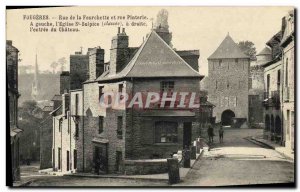 Old Postcard Fougeres Street Fork and street Pinterie