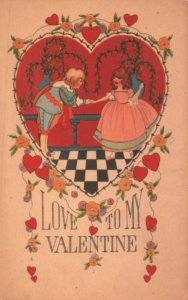 fairy tale children postcard: Love To My Valentine