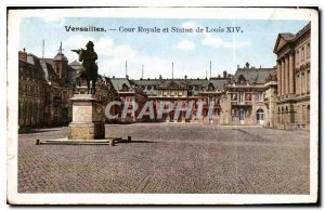 Postcard Old Versailles Royal Court and Louis XIV Statue