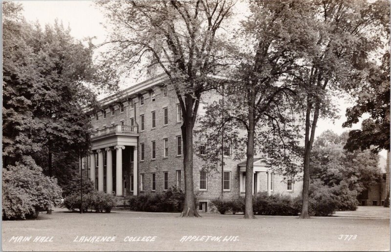 Lawrence College Appleton WI Wisconsin Main Hall LL Cook RPPC Postcard H59
