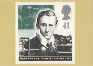 Marconi Victorian First Wireless Radio Message RMPQ  Royal Mail Postcard